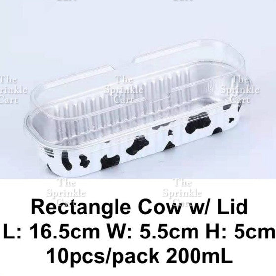Dessert Round Heart Rectangle Cups with Lid Aluminum Foil Bakewares Decoration TSC