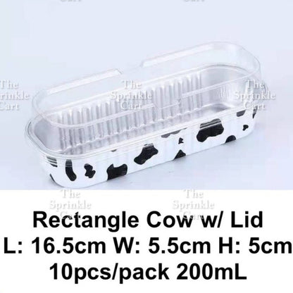 Dessert Round Heart Rectangle Cups with Lid Aluminum Foil Bakewares Decoration TSC