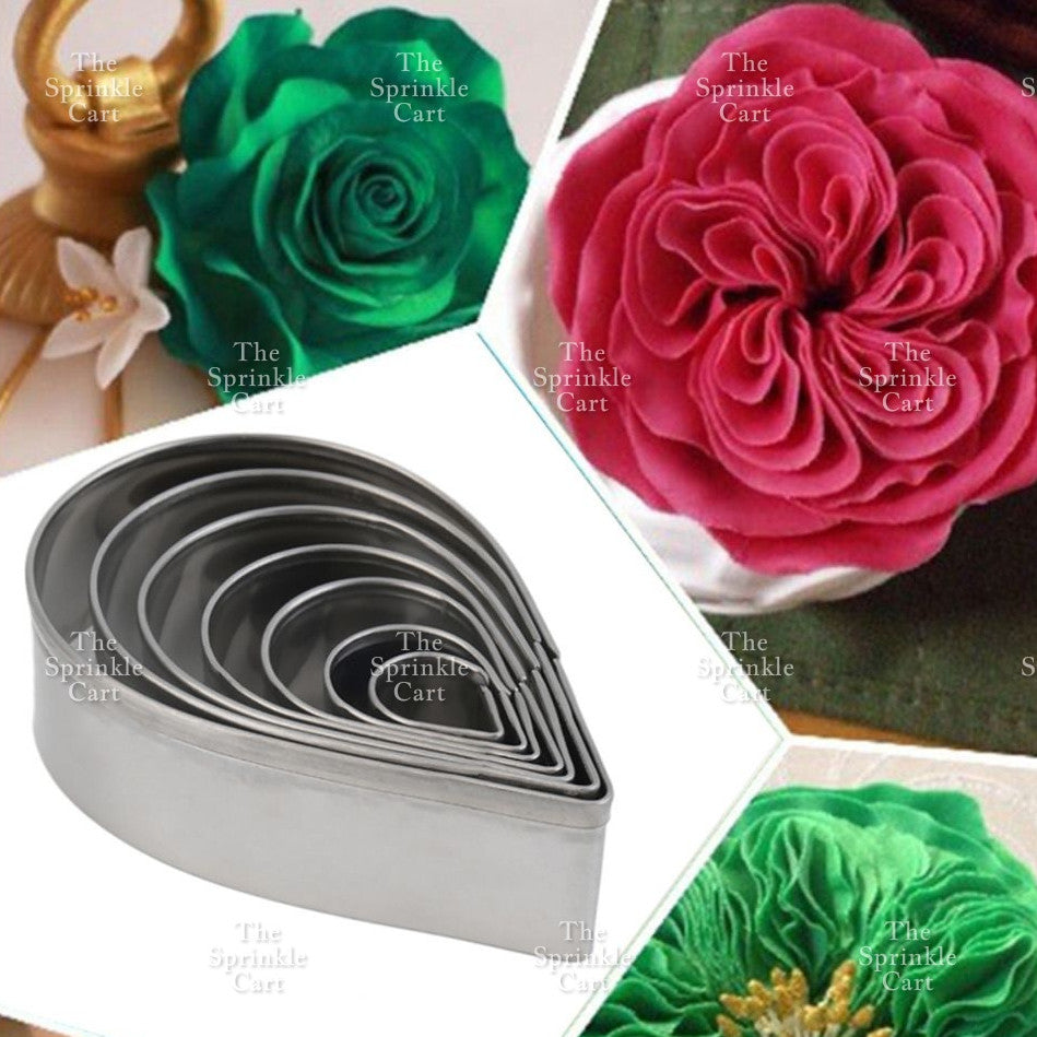 Stainless Steel Chrysanthemum/Rose Petal and Carnation Flower Fondant Cake Cutter Mould TSC