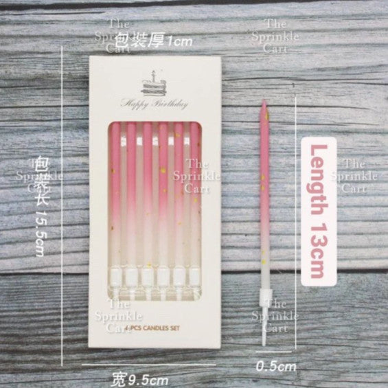 Metallic Long Straight Candle Happy Birthday Cake Party Supplies