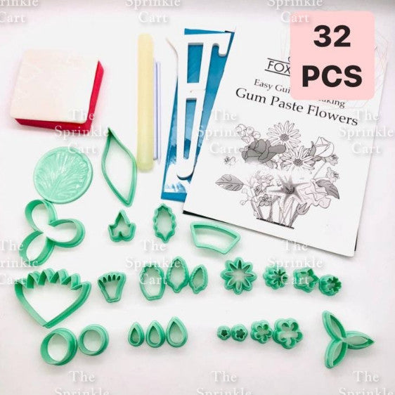 32pcs Set Flower Leaves Cutters for Fondant and Gum Paste Molder DIY Cake Decoration Toppers TSC