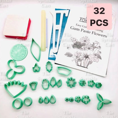 32pcs Set Flower Leaves Cutters for Fondant and Gum Paste Molder DIY Cake Decoration Toppers TSC
