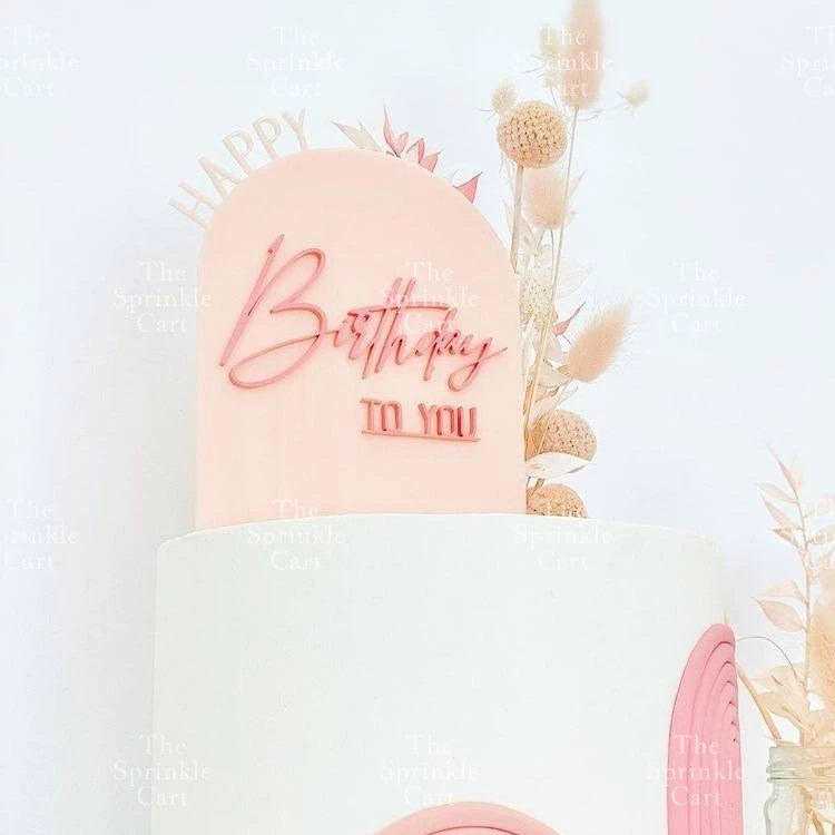 Acrylic Glitter Paper Happy Birthday Mr & Mrs Girl Boy Cake Topper Party Supplies