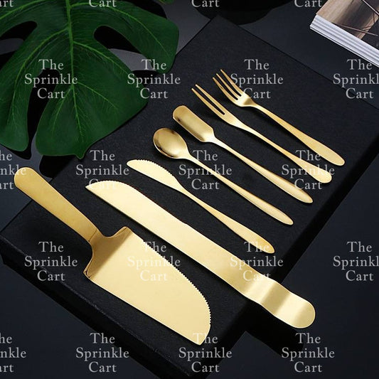 Golden Stainless Dessert Cake Knife Cake Shovel Spatula Flatware Tableware Pizza Pie Server TSC