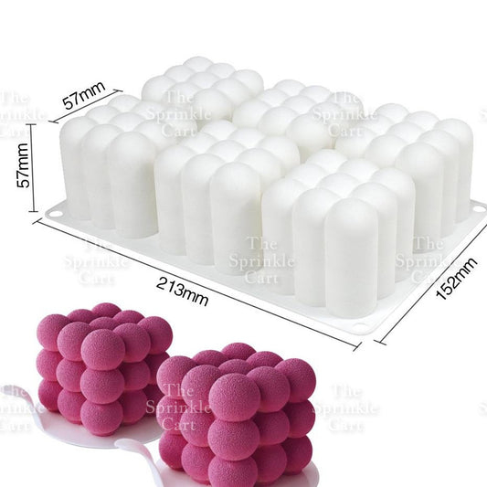 Bubble Cube Silicone Baking Molder  Cake Candle Resin Crafting DIY Decoration TSC