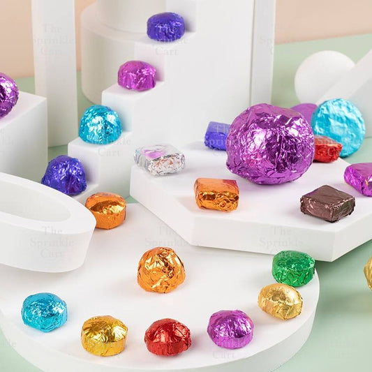 100pcs Chocolate Wrapper Multi-Color Aluminum Foil Candy Sweets Square Packaging TSC