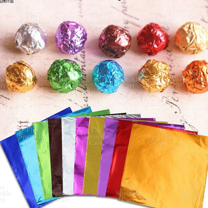 100pcs Chocolate Wrapper Multi-Color Aluminum Foil Candy Sweets Square Packaging TSC