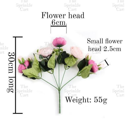 Rustic Bouquet Silk Peony Artificial Flowers Wedding Decoration Cake Decoration TSC