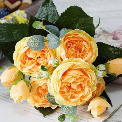 Rustic Bouquet Silk Peony Artificial Flowers Wedding Decoration Cake Decoration TSC