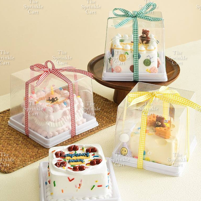 Transparent Square Bento Cake Box Packaging DIY Cake Box Storage TSC