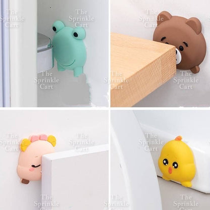 Self-Adhesive Wall Plain Square Cartoon Protector Soft Polymer Door Handle Bumper Guard Stopper TSC