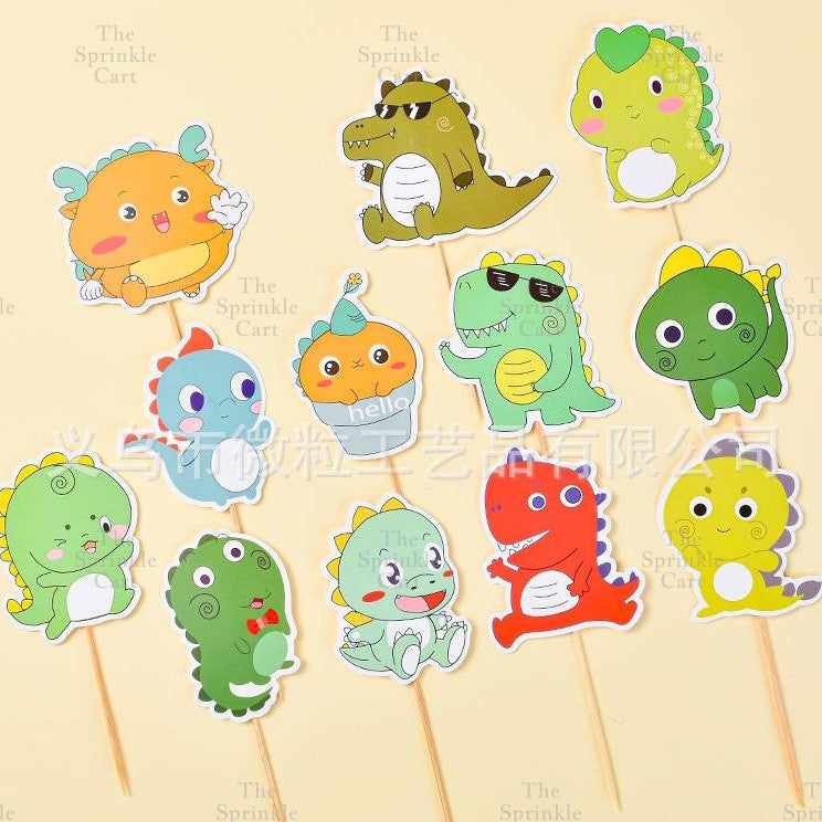 Korean Happy Birthday Cake Topper Kraft Paper Cupcake Topper for Party Decoration Baking Supplies
