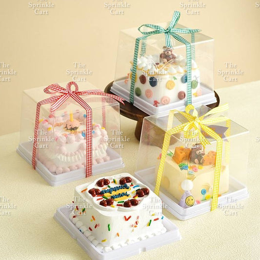Transparent Square Bento Cake Box Packaging DIY Cake Box Storage TSC