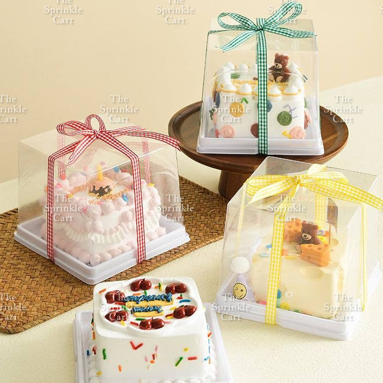 Transparent Square Bento Cake Box Packaging DIY Cake Box Storage TSC