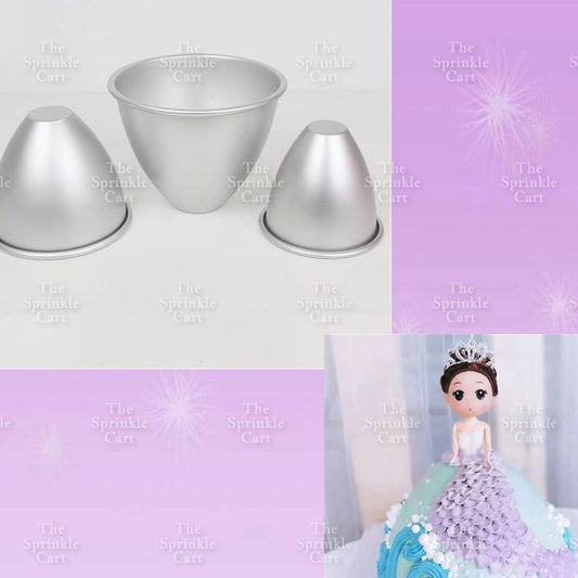 Aluminum Skirt Pan Mold Half Barbe Doll Toy Topper Cake Theme Birthday Party Decoration