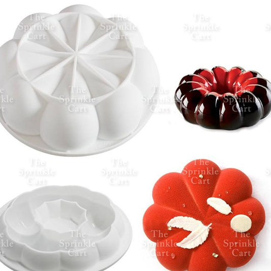 Large Round Flower Silicone Molder Pumpkin Shape For Chocolate Dessert Baking Mould