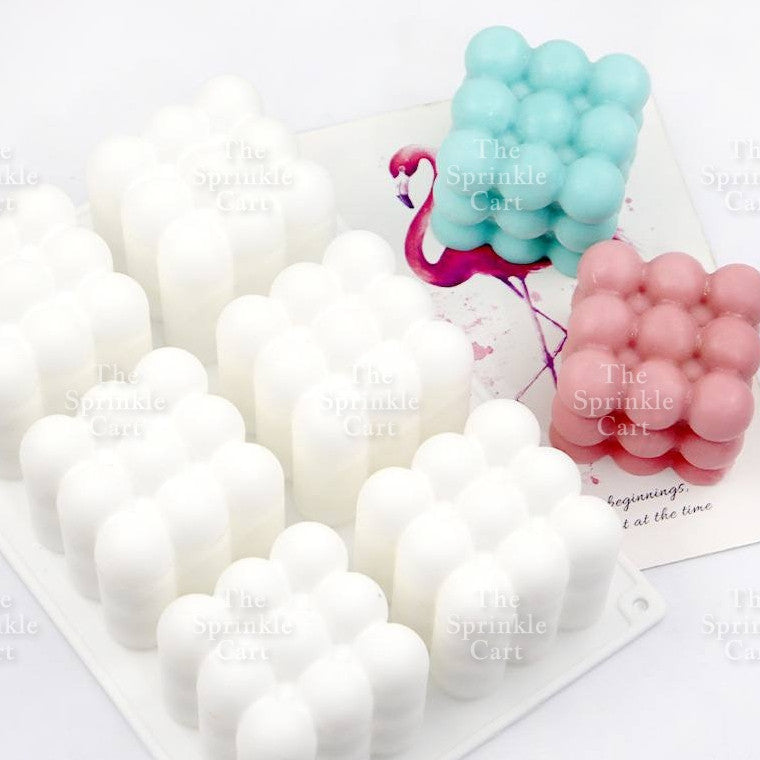 Bubble Cube Silicone Baking Molder  Cake Candle Resin Crafting DIY Decoration TSC