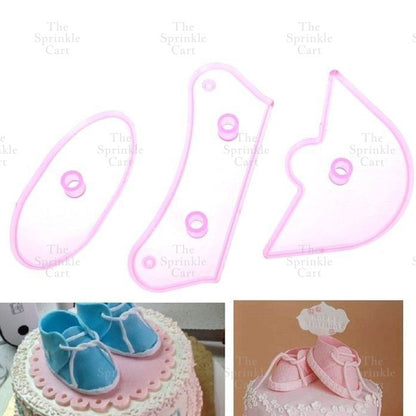 3pcs Set Baby Shoe  Molder DIY Fondant Crafting Cake For Birthday Christening Occasion