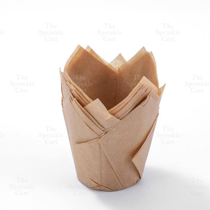 50pcs Tulip Muffin Liner Cupcake Baking Cups Newspaper Stripe Style TSC