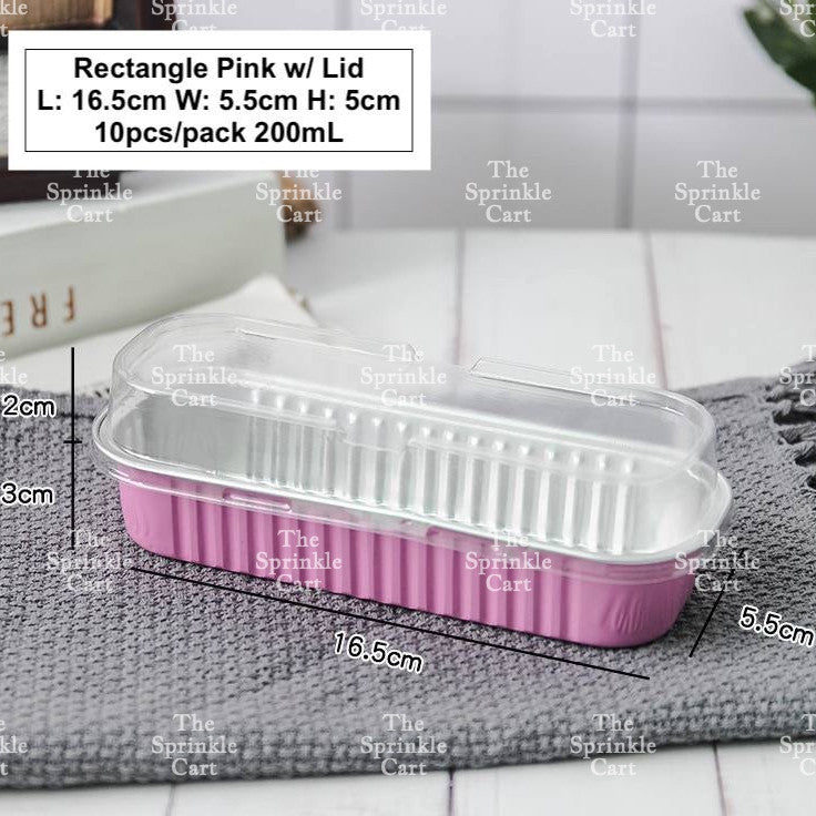 Dessert Round Heart Rectangle Cups with Lid Aluminum Foil Bakewares Decoration TSC