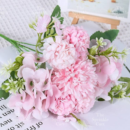 Rustic Bouquet Silk Peony Artificial Flowers Wedding Decoration Cake Decoration TSC