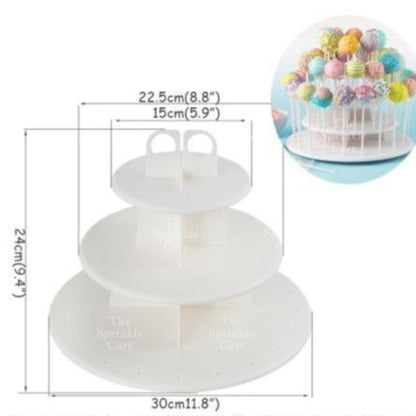 3-Layer Dessert Cupcake Lollipop Cake Pop Holder Stand Birthday Party Supply Wedding Party Supply