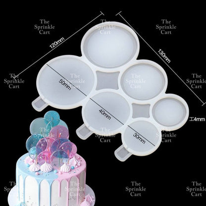 Semi-Transparent Silicone Lollipop Mold Multi-purpose Candy Cake Topper Baking Mould Decoration