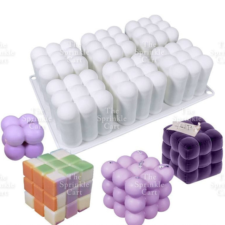 Bubble Cube Silicone Baking Molder  Cake Candle Resin Crafting DIY Decoration TSC