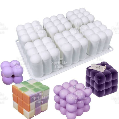 Bubble Cube Silicone Baking Molder  Cake Candle Resin Crafting DIY Decoration TSC