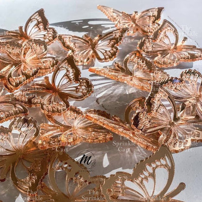 10pcs Acrylic Butterfly Cake Topper For Home Birthday Party Decorating Supplies
