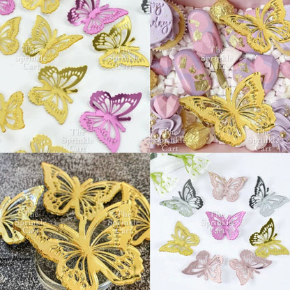 10pcs Acrylic Butterfly Cake Topper For Home Birthday Party Decorating Supplies