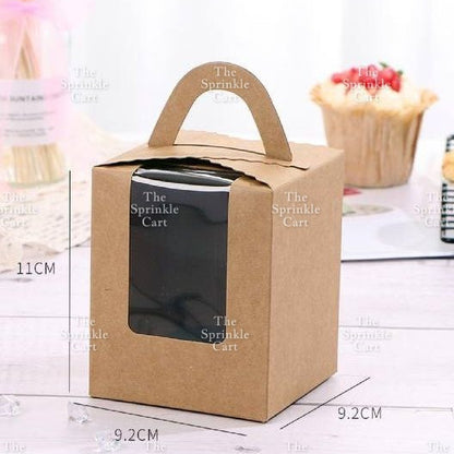 10pcs Solo Cupcake & Cookies Box Muffin Box w/ Holder Single Pastry Box TSC