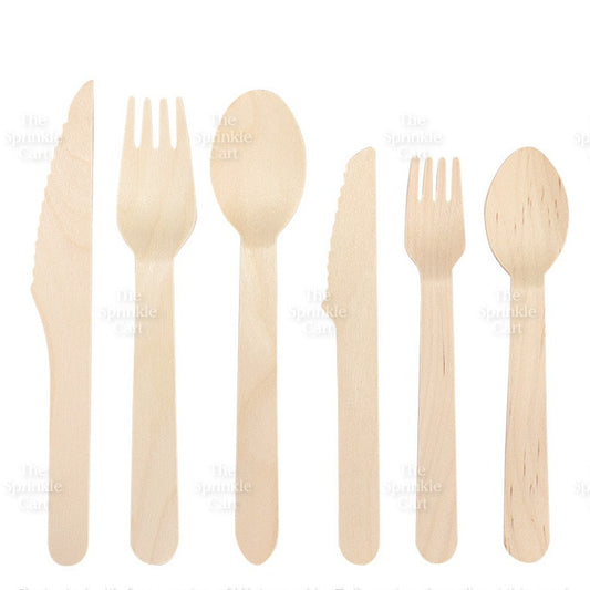 Wooden and Plastic Disposable Food Utensil Spoon Fork Knife Picks Barbeque Stick for Party Use TSC