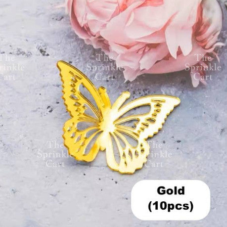 10pcs Acrylic Butterfly Cake Topper For Home Birthday Party Decorating Supplies