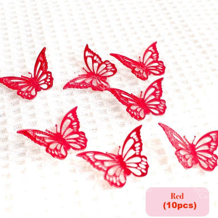 10pcs Acrylic Butterfly Cake Topper For Home Birthday Party Decorating Supplies