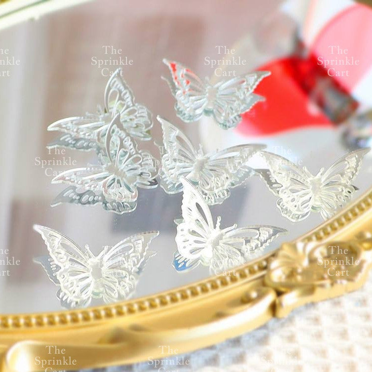 10pcs Acrylic Butterfly Cake Topper For Home Birthday Party Decorating Supplies