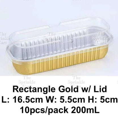 Dessert Round Heart Rectangle Cups with Lid Aluminum Foil Bakewares Decoration TSC