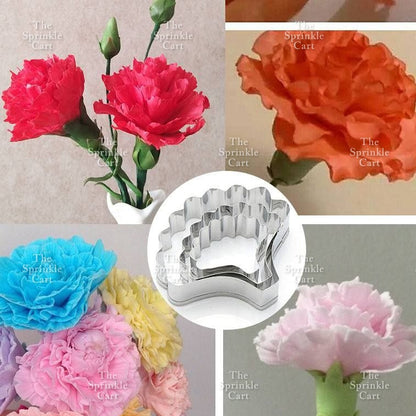 Stainless Steel Chrysanthemum/Rose Petal and Carnation Flower Fondant Cake Cutter Mould TSC