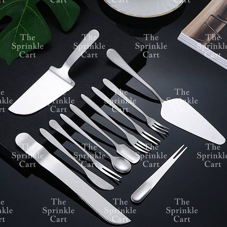 Golden Stainless Dessert Cake Knife Cake Shovel Spatula Flatware Tableware Pizza Pie Server TSC