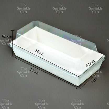 10pcs Disposable Kraft Dessert Box Packaging Square Rectangle Take Out Meal Cake Box Clear Lid TSC