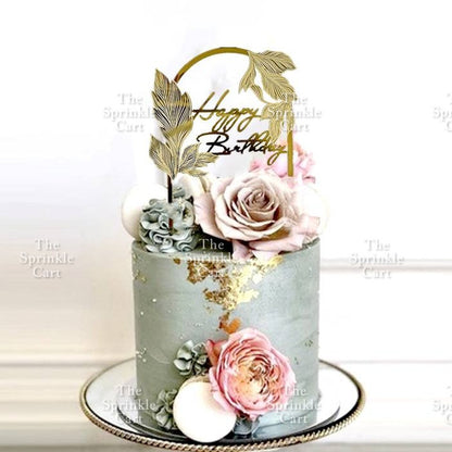 Floral Acrylic Topper Birthday Anniversary Bride to be Mr & Mrs Wedding Anniversary