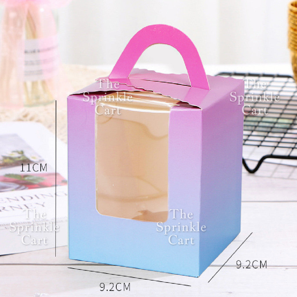 10pcs Solo Cupcake & Cookies Box Muffin Box w/ Holder Single Pastry Box TSC