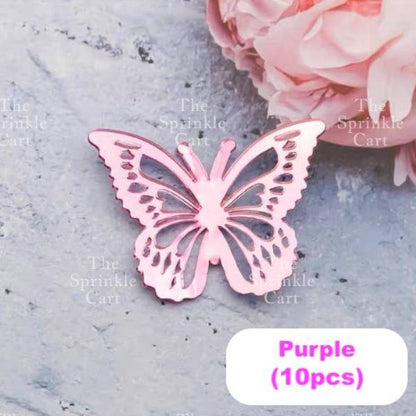 10pcs Acrylic Butterfly Cake Topper For Home Birthday Party Decorating Supplies