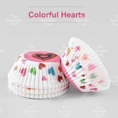 100pcs Cupcake Liner 3oz Muffin Paper Cups Colored and with Design Baking