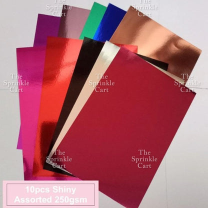 10pcs 250gsm/80gsm Glitter and Shiny Metallic Mirror Card Stock Board DIY Paper for Arts Cardstock
