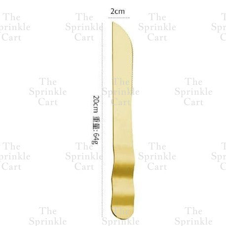 Golden Stainless Dessert Cake Knife Cake Shovel Spatula Flatware Tableware Pizza Pie Server TSC