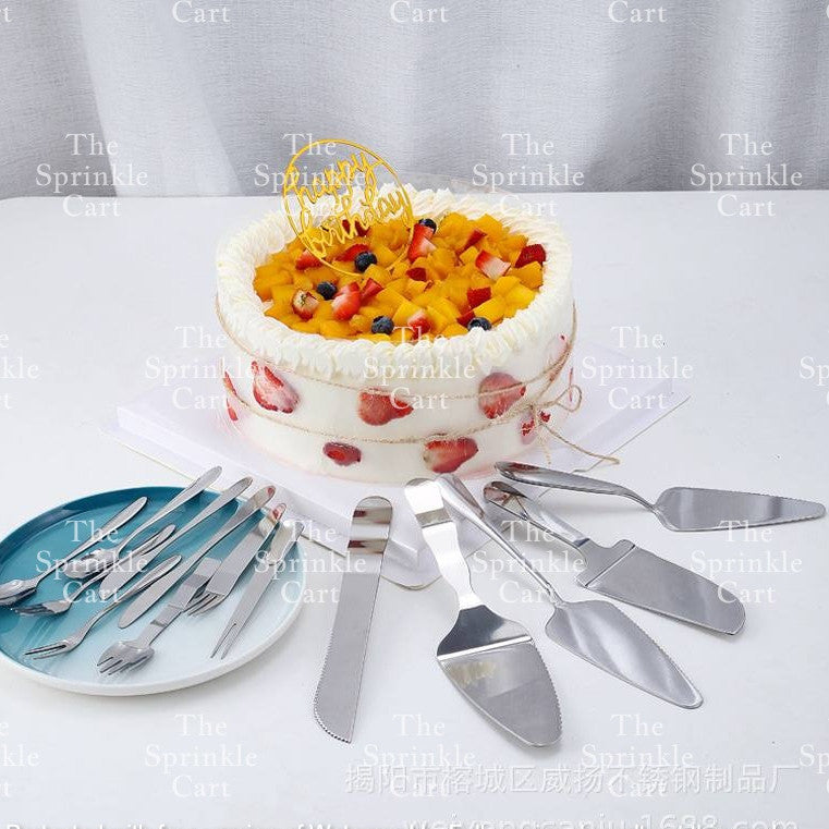 Golden Stainless Dessert Cake Knife Cake Shovel Spatula Flatware Tableware Pizza Pie Server TSC