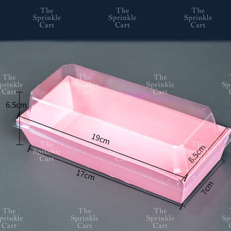 10pcs Disposable Kraft Dessert Box Packaging Square Rectangle Take Out Meal Cake Box Clear Lid TSC