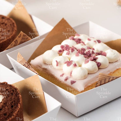 10pcs Disposable Kraft Dessert Box Packaging Square Rectangle Take Out Meal Cake Box Clear Lid TSC