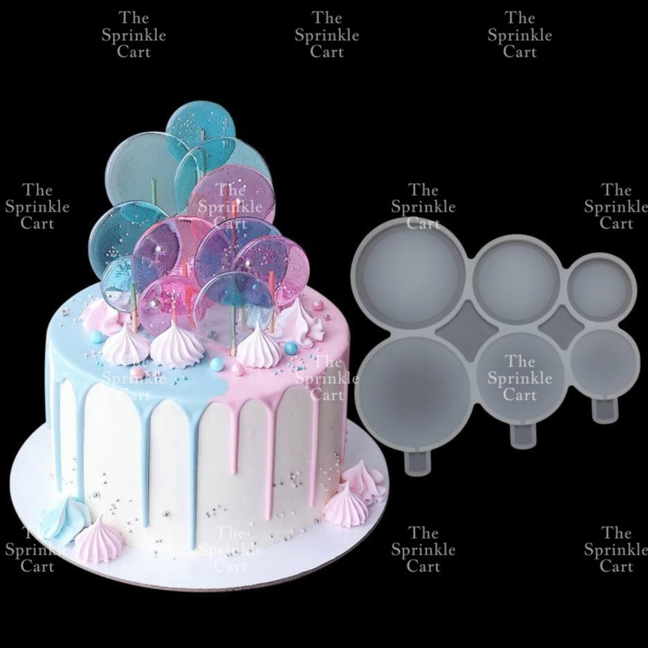Semi-Transparent Silicone Lollipop Mold Multi-purpose Candy Cake Topper Baking Mould Decoration